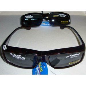 Solar Shield Polarized Sunglasses Fits Over,Size M Lot Of 2 ,Blocks 100 % UV NEW